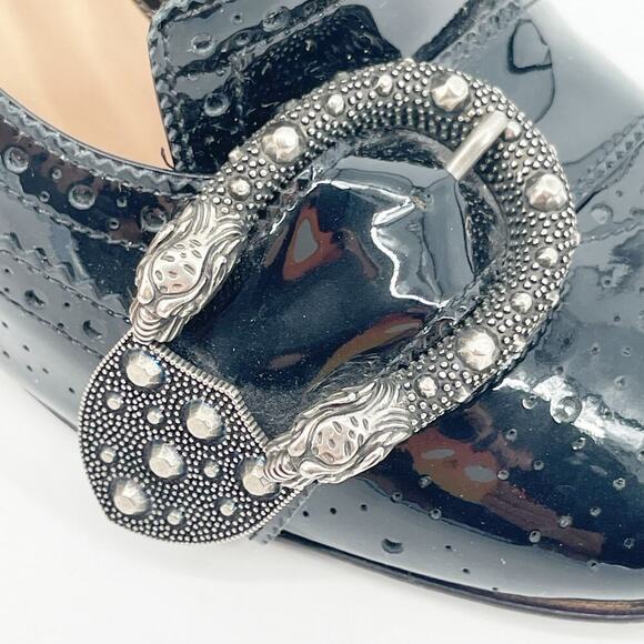 Gucci Black Patent Leather Queercore Dionysus Buckle Snake Heel Pumps EU 38 - Picture 8 of 15